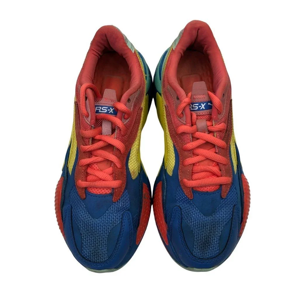 Puma RS-X3 Puzzle Palace Blue 372357-10 Orange/Blue/Yellow SIZE 7C‎